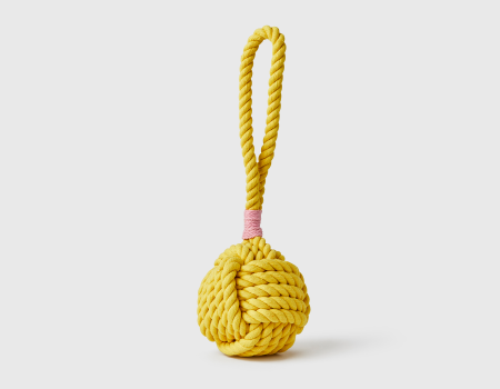 Yellow Celtic Knot Tie Rope Dog Toy
